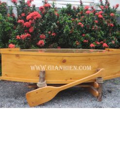 BOAT TABLE NATURAL WOOD FINISHED