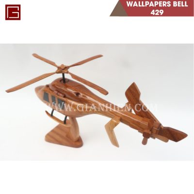 Mô Hình Máy Bay Gỗ WALLPAPER BELL 429 3