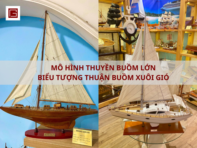 Mô hình thuyền buồm Thuận buồm xuôi gió mạ vàng  Gian hàng online