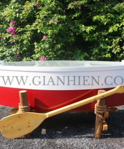 BOAT TABLE DARK RED PAINTED