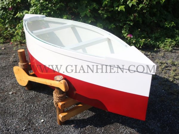 BOAT TABLE DARK RED PAINTED