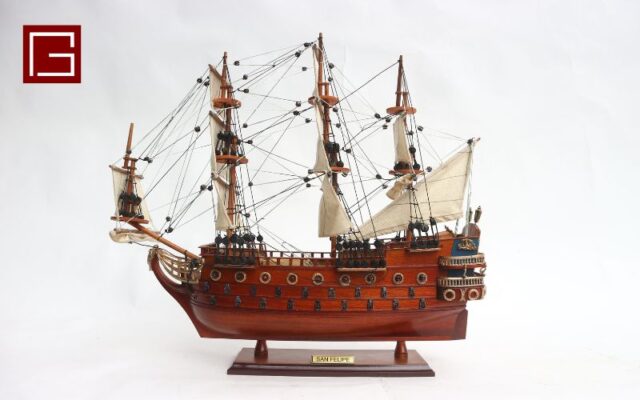 Mô hình thuyền gỗ San Felipe - Một trong những mẫu mô hình được ưa thích khi cúng thuyền