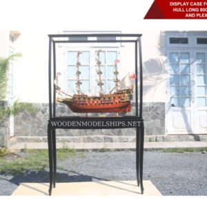 DISPLAY CASE FOR TALL SHIPS HULL LONG 80CM with Leg and plexiglass-01
