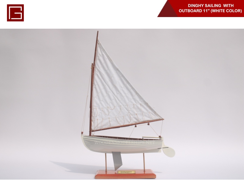 Dinghy Sailing With Outboard 11_ (White color) -01 Dinghy Sailing With Outboard 11_ (White color) -01