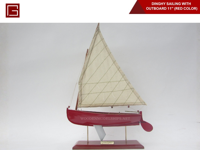 Dinghy Sailing With Outboard 11_ (Red color)-01 Dinghy Sailing With Outboard 11_ (Red color)-01