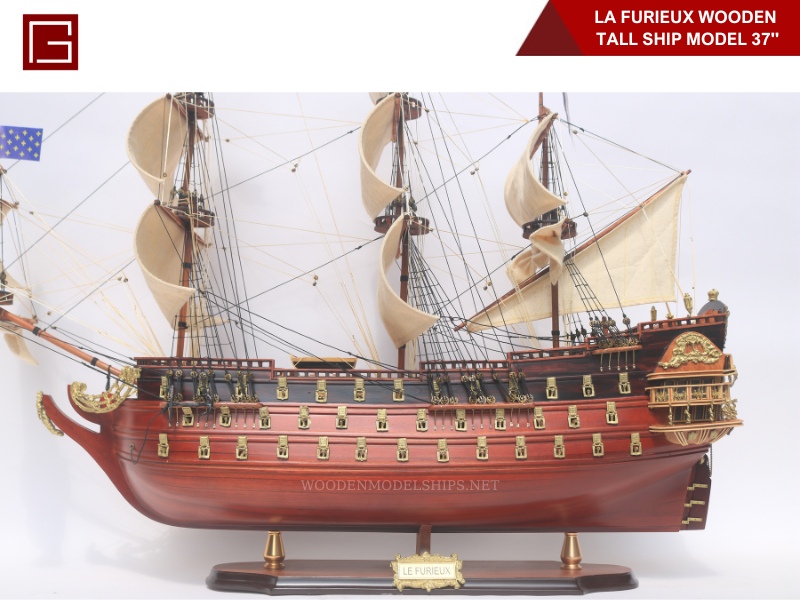 La Furieux Wooden Tall Ship Model 37''-02