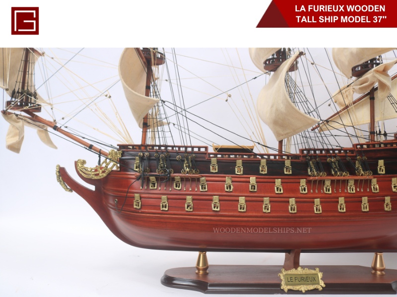 La Furieux Wooden Tall Ship Model 37''-03