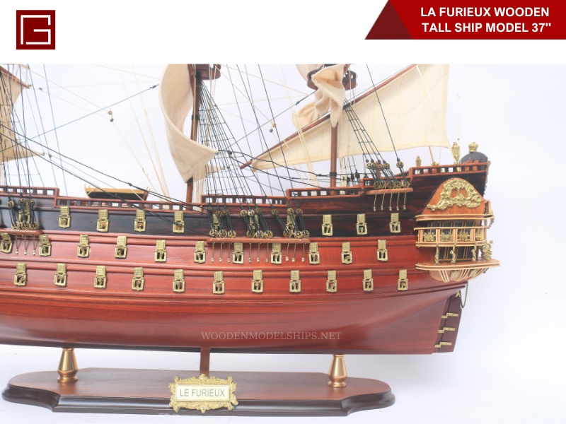 La Furieux Wooden Tall Ship Model 37''-04